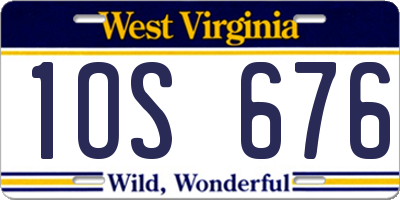 WV license plate 1OS676