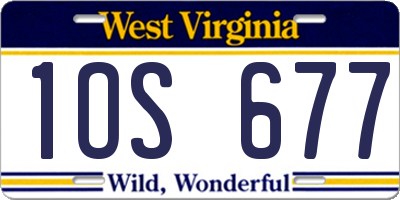 WV license plate 1OS677