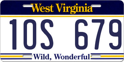 WV license plate 1OS679