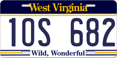 WV license plate 1OS682