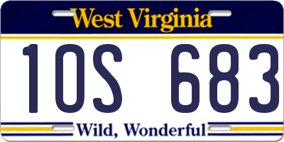 WV license plate 1OS683