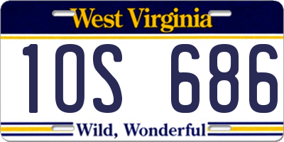 WV license plate 1OS686