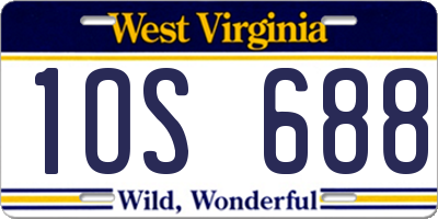 WV license plate 1OS688