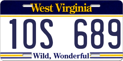 WV license plate 1OS689