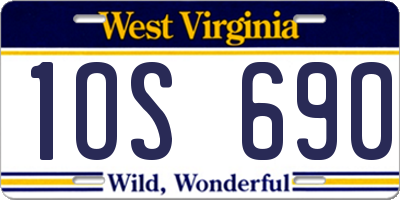 WV license plate 1OS690