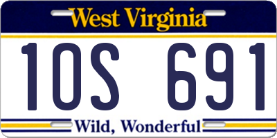 WV license plate 1OS691