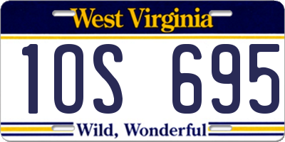 WV license plate 1OS695