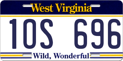 WV license plate 1OS696