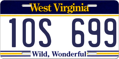 WV license plate 1OS699