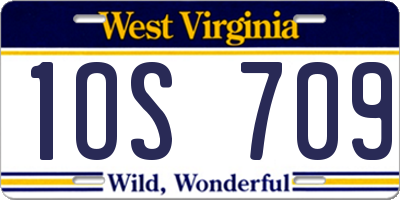 WV license plate 1OS709