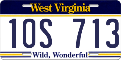 WV license plate 1OS713