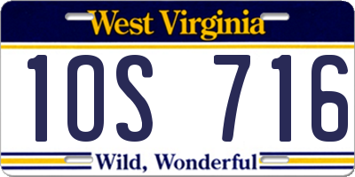 WV license plate 1OS716