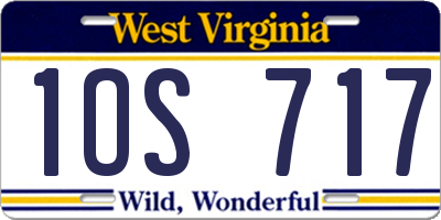 WV license plate 1OS717