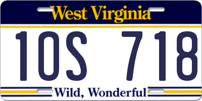 WV license plate 1OS718