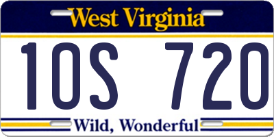 WV license plate 1OS720