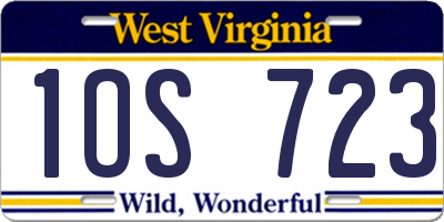 WV license plate 1OS723