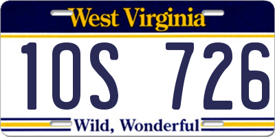 WV license plate 1OS726