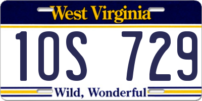 WV license plate 1OS729
