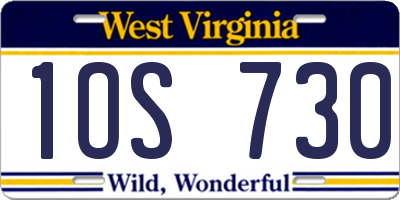 WV license plate 1OS730