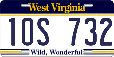WV license plate 1OS732