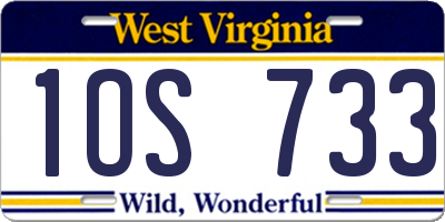 WV license plate 1OS733