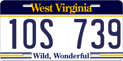 WV license plate 1OS739