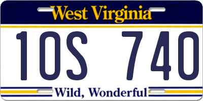 WV license plate 1OS740