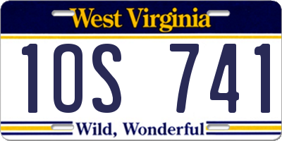 WV license plate 1OS741