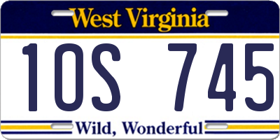 WV license plate 1OS745