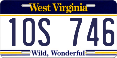 WV license plate 1OS746