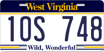 WV license plate 1OS748