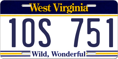 WV license plate 1OS751