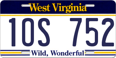 WV license plate 1OS752