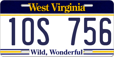 WV license plate 1OS756