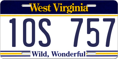 WV license plate 1OS757