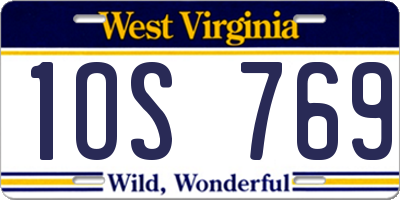 WV license plate 1OS769