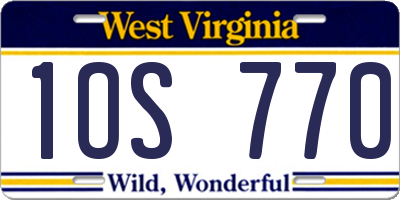 WV license plate 1OS770