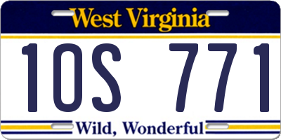 WV license plate 1OS771