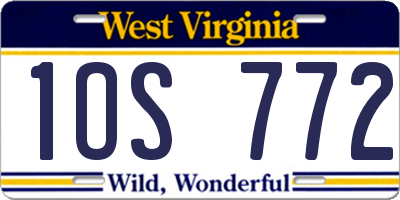 WV license plate 1OS772