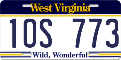 WV license plate 1OS773