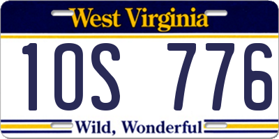 WV license plate 1OS776