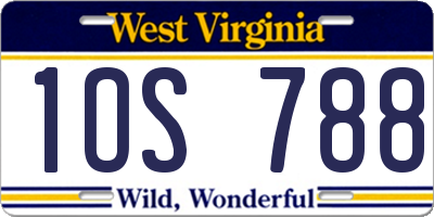 WV license plate 1OS788