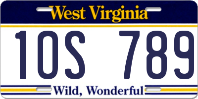 WV license plate 1OS789