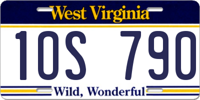 WV license plate 1OS790