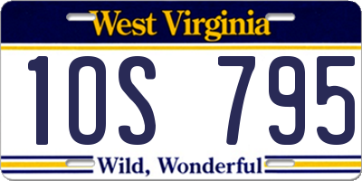 WV license plate 1OS795