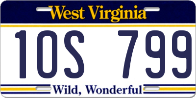WV license plate 1OS799
