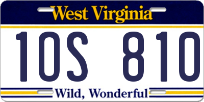 WV license plate 1OS810