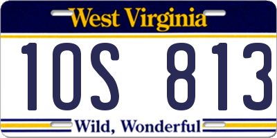 WV license plate 1OS813