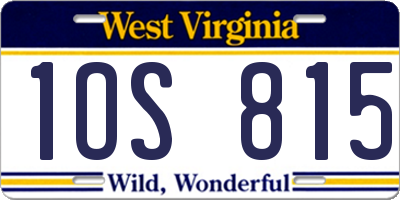 WV license plate 1OS815