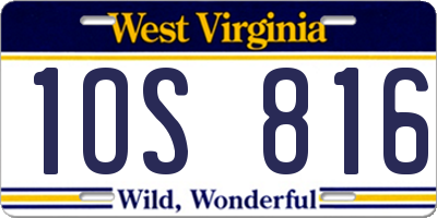WV license plate 1OS816